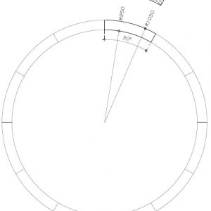 Ronde Blok 100mm dikte Cellenbeton 30graden