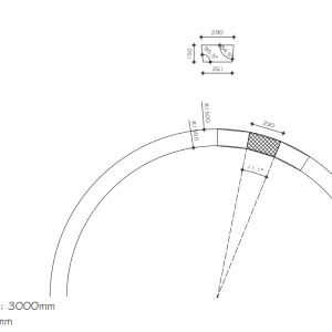 Rond Segment Blok 150mm Diameter 3000mm