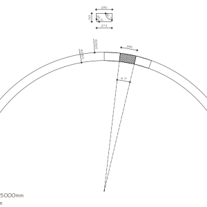 Rond Segment Blok 150mm diameter 5000mm
