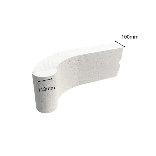Gebogen Hoek Blok Ronde Dagkant 100mm