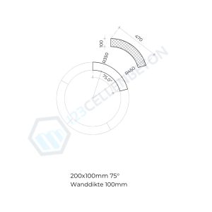 Ronde Blok 100mm Cellenbeton 75graden