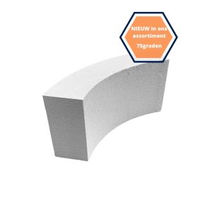 Ronde Blok 70mm Dikte Cellenbeton 75graden