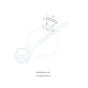 Ronde Blok 100mm Cellenbeton 45graden
